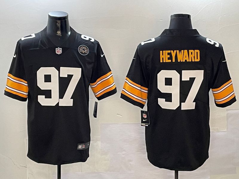 Men Pittsburgh Steelers #97 Heyward Black Second generation 2024 Nike Limited NFL Jersey style 01042->pittsburgh steelers->NFL Jersey